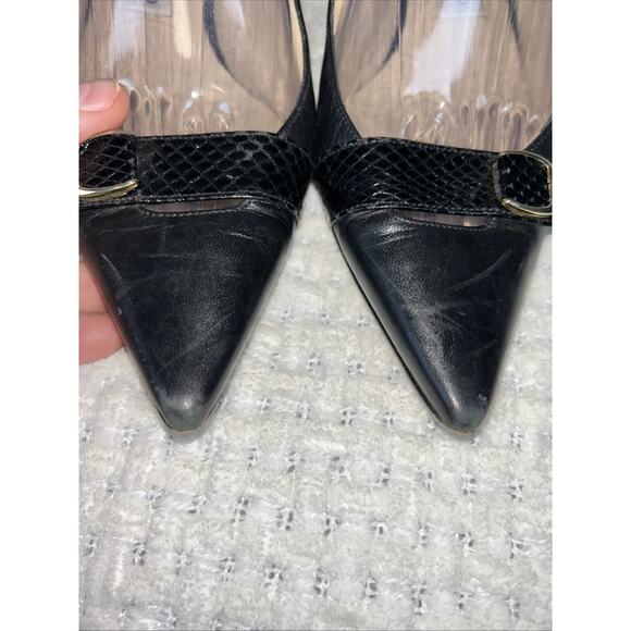 JIMMY CHOO Black Leather PUMPS SZ 37 EU 7 US - Picture 2 of 11